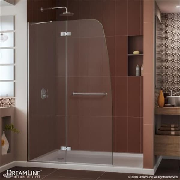 Dreamline DreamLine SHDR-3445720-04 45 in. Aqua Ultra Frameless Hinged Shower Door - Brushed Nickel SHDR-3445720-04 - main